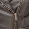Women's Opulent Grey Leather Biker Jacket - Slim Fit Asymmetric Genuine Lambskin Motorcycle Elite Cropped Quad-Zip Moto Coat
