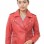 Women's High-End Red Leather Biker Jacket - Slim Fit Asymmetric Genuine Lambskin Motorcycle Classic Cropped Quad-Zip Moto Coat