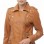 Women's Sumptuous Tan Leather Biker Jacket - Slim Fit Asymmetric Genuine Lambskin Motorcycle Classic Cropped Quad-Zip Moto Coat