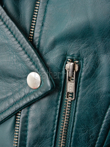 Women's Opulent Green Leather Biker Jacket - Slim Fit Asymmetric Genuine Lambskin Motorcycle Classic Cropped Quad-Zip Moto Coat