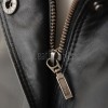 Women's Verve Luxury Black Leather Biker Jacket - Slim Fit Genuine Lambskin High Funnel Neck Minimalist Sleek Concealed Zip Rider Coat