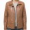 Women's Aura Luxury Tan Leather Biker Jacket - Slim Fit Genuine Lambskin High Funnel Neck Minimalist Sleek Concealed Zip Rider Coat