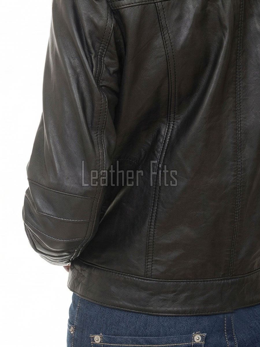Women's Celestial Luxury Dark Brown Leather Biker Jacket - Slim Fit Genuine Lambskin Pleated Multi-Zip Cafe Racer Motorcycle Coat