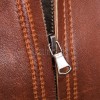 Women's Valeria Luxury Mahogany Brown Leather Biker Jacket - Slim Fit Genuine Sheepskin Cafe Racer Moto Coat with Snap Band Collar