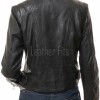 Women's Nocturne Luxury Black Leather Biker Jacket - Slim Fit Genuine Lambskin Asymmetrical Motorcycle Moto Side-Zip Coat