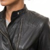 Women's Nocturne Luxury Black Leather Biker Jacket - Slim Fit Genuine Lambskin Asymmetrical Motorcycle Moto Side-Zip Coat