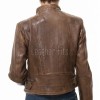 Women's Celestia Luxury Antique Brown Leather Biker Jacket - Slim Fit Genuine Lambskin Asymmetrical Motorcycle Moto Side-Zip Coat