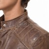 Women's Celestia Luxury Antique Brown Leather Biker Jacket - Slim Fit Genuine Lambskin Asymmetrical Motorcycle Moto Side-Zip Coat