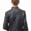 Women's Avalon Luxury Navy Blue Leather Biker Jacket - Slim Fit Genuine Lambskin Asymmetrical Motorcycle Moto Side-Zip Coat