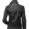 Women's Vortex Luxury Black Leather Biker Jacket - Slim Fit Genuine Sheepskin Asymmetrical Motorcycle Moto Side-Zip Coat