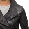 Women's Vortex Luxury Black Leather Biker Jacket - Slim Fit Genuine Sheepskin Asymmetrical Motorcycle Moto Side-Zip Coat