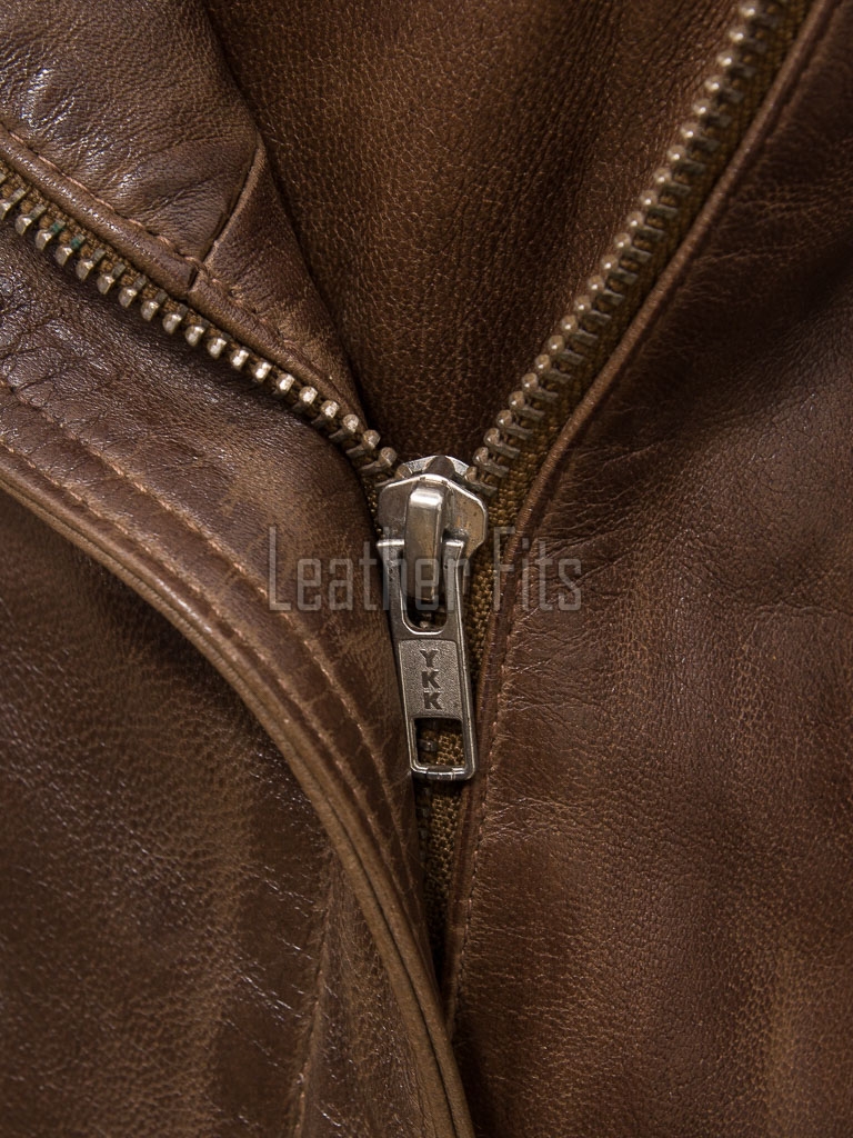 Women's Sovereign Sienna Brown Leather Biker Jacket - Slim Fit Genuine Sheepskin Asymmetrical Funnel-Neck Motorcycle Moto jacket