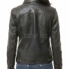 Women's Sumptuous Onyx Black Leather Trucker Jacket - Slim Fit Genuine Lambskin Button-Front Utility Rider Moto Style