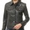 Women's Sumptuous Onyx Black Leather Trucker Jacket - Slim Fit Genuine Lambskin Button-Front Utility Rider Moto Style