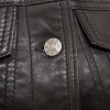 Women's Sumptuous Onyx Black Leather Trucker Jacket - Slim Fit Genuine Lambskin Button-Front Utility Rider Moto Style