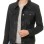 Women's Opulent Obsidian Black Suede Trucker Jacket - Slim Fit Genuine Leather Button-Front Classic Moto Utility Style Rider Jacket
