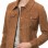 Elite Tan Brown Suede Trucker Jacket - Slim Fit Genuine Leather Button-Front Classic Western Style Rider Jacket