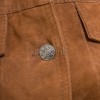Elite Tan Brown Suede Trucker Jacket - Slim Fit Genuine Leather Button-Front Classic Western Style Rider Jacket