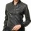 Sovereign Midnight Black Lambskin Bomber Jacket - Feminine Fit Sporty Ribbed Collar Classic Heritage Leather Air Force Style Rider Apparel