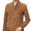 Prestige Tobacco Brown Suede Bomber Jacket - Feminine Fit Sporty Ribbed Collar Classic Heritage Leather Air Force Style Rider Apparel