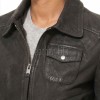 Sovereign Washed Black Leather Bomber Jacket - Women's Retro Fold Collar Utility Pocket Ribbed Knit Trim Sporty Heritage Aviator Apparel