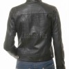 Elite Cafe Racer Black Leather Moto Jacket - Women's Snap Collar Dual Zip Chest Pockets Slim Fit Fitted Heritage Streetwear Outerwear Piece!