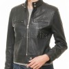 Elite Cafe Racer Black Leather Moto Jacket - Women's Snap Collar Dual Zip Chest Pockets Slim Fit Fitted Heritage Streetwear Outerwear Piece!