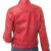 Majestic Red Leather Moto Jacket - Women's Snap Collar Dual Zip Chest Pockets Slim Fit Fitted Heritage Streetwear Outerwear Premium Piece