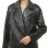 Black Leather Trench Style Moto Jacket - Women's Double Breasted Wide Lapels Epaulets Raglan Sleeves Classic Heritage Outerwear