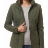 Olive Green Suede Moto Jacket - Women's High Funnel Collar Hidden Zip Snap Button Placket Slim Fit Minimalist Premium Outerwear