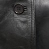 Majestic Onyx Black Leather Trench Coat - Women's High Funnel Neck Button Closure Belted Longline Slim Fit Premium Classic Outerwear