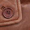 Tan Brown Leather Trench Long Coat - Women's High Funnel Neck Single Breasted Belted Longline Slim Fit Premium Classic Outerwear