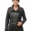 Espresso Black Leather Overcoat - Women's Off Center Zip High Collar Belted Longline Military Style Epaulets Premium Tailored Piece