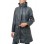 Espresso Black Leather Overcoat - Women's Off Center Zip High Collar Belted Longline Military Style Epaulets Premium Tailored Piece