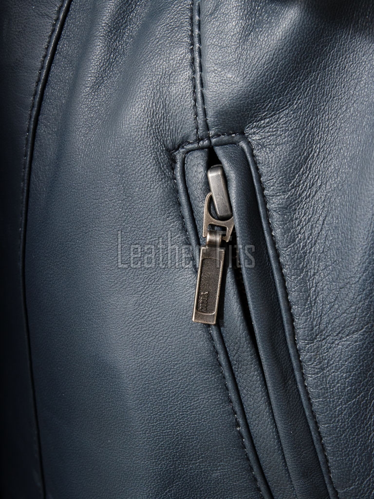 Espresso Black Leather Overcoat - Women's Off Center Zip High Collar Belted Longline Military Style Epaulets Premium Tailored Piece