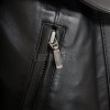 Elite Onyx Black Leather Longline Coat - Women's Hooded Central Zip Multi Pocket Trench Style Mid Length Slim Fit Premium Classic Overcoat