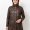 Cocoa Brown Leather Longline Coat - Women's High Funnel Neck Hidden Zip Multi Pocket Trench Style Mid Length Slim Fit Overcoat