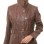 Chestnut Brown Leather Longline Coat - Women's Belted Zip Front High Funnel Collar Mid Length Slim Fit Premium Classic Tailored Coat.