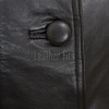 Elegant Black Leather Longline Coat - Women's High Funnel Neck Button Placket Flared Panel Mid Length Premium Fitted Winter Overcoat Garment