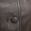 Beautiful Cocoa Brown Leather Longline Coat - Women's High Funnel Neck Button Placket Flared Panel Mid Length Premium Fitted Winter Overcoat