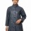 Elegant Steel Blue Leather Longline Coat - Women's High Funnel Neck Button Placket Flared Panel Mid Length Premium Fitted Winter Overcoat