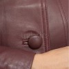Beautiful Burgundy Leather Longline Coat - Women's High Funnel Neck Button Placket Flared Panel Mid Length Premium Fitted Winter Overcoat Design