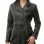 Majestic Onyx Black Leather Long Trench Coat - Women's Off Center Asymmetric Zip Flared Waist Belted Premium Fitted Urban Winter Overcoat