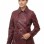 Opulent Burgundy Leather Trench Long Coat - Women's Classic Double Breasted Buckled Belted Fitted Mid Length Premium Winter Overcoat