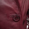 Opulent Burgundy Leather Trench Long Coat - Women's Classic Double Breasted Buckled Belted Fitted Mid Length Premium Winter Overcoat