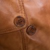 Cognac Tan Leather Trench Long Coat - Women's Classic Double Breasted Buckled Belted Fitted Mid Length Premium Winter Overcoat