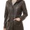 Sovereign Espresso Brown Leather Hooded Long Coat - Women's Classic Zip Up Drawstring Waist Slim Fit Mid Length Premium Winter Overcoat