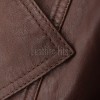Vibe Chic Women Genuine Tan Brown Leather Trench Long Coat with Matching Waist Tie Belt, Modern Pointed Lapels, Sleek Fit Midline Overcoat