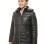 Luxe Winter Women's Genuine Lambskin Leather Longline Coat with Quilted Finish, Removable Hood, Stand Collar, Zip Front Outerwear