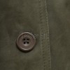 Sophisticated Heritage Women's Genuine Olive Suede Leather Long Coat with Button Front, Tailored Fit, Classic Collar Outerwear